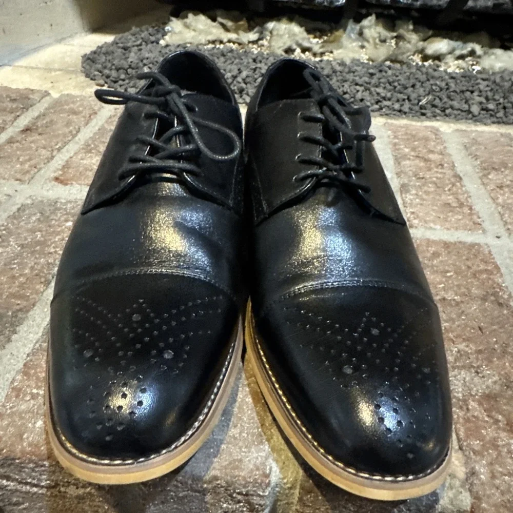 Stacy‎ Adams Darren Cap Toe Oxford Mens size 7M Leather Black #292